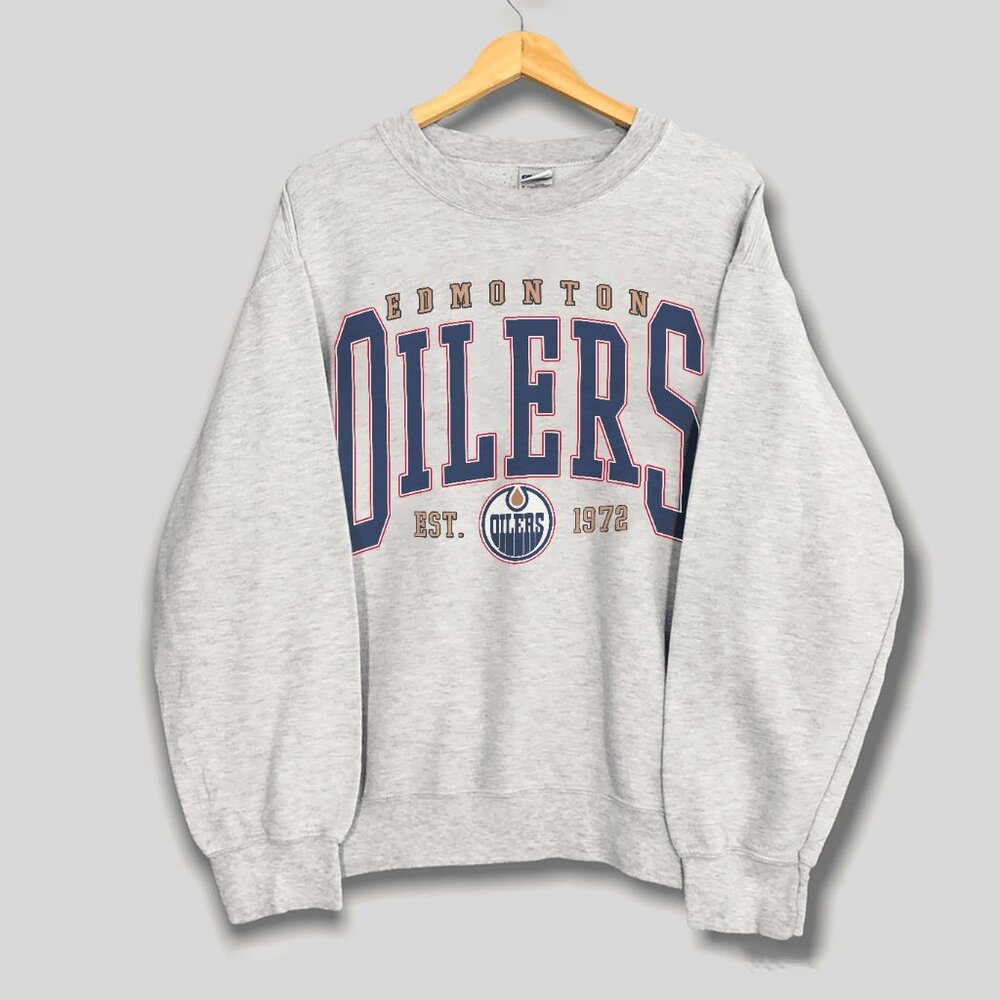 90s Vintage Edmonton Oilers Sweatshirt, Retro Edmonton Oilers Hockey Shirt Tee